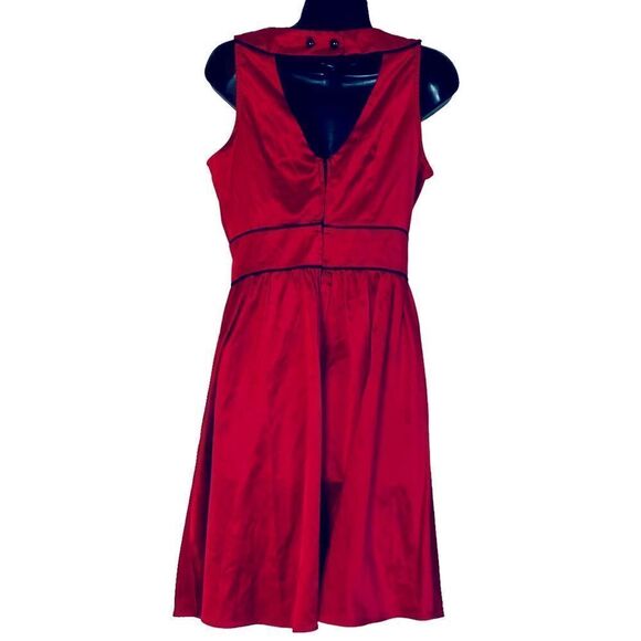 Folter The Scarlett Red Satin Retro Pin Up Rockabilly Fit Flare Dress Sz L NWT - Picture 10 of 16